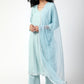 trueBrowns Blue Gota Slit Kurta-Pant Set | Swadesiicart
