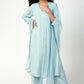 trueBrowns Blue Gota Slit Kurta-Pant-Dupatta | Swadesiicart