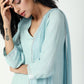 trueBrowns Blue Gota Slit Kurta-Pant-Dupatta | Swadesiicart