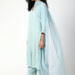 trueBrowns Blue Gota Slit Kurta-Ruffled Pant-Dupatta | Swadesiicart