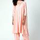 trueBrowns Peach Laced Kurta-Ruffled Pant-Dupatta | Swadesiicart