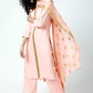 trueBrowns Peach Gota Kurta-Pant-Dupatta | Swadesiicart