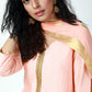 trueBrowns Peach Gota Kurta-Pant-Dupatta | Swadesiicart