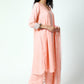 trueBrowns Peach Silver Laced Kurta-Pant-Dupatta | Swadesiicart