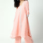 trueBrowns Peach Silver Laced Kurta-Pant-Dupatta | Swadesiicart
