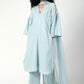 trueBrowns Blue Silver Laced Kurta-Pant-Dupatta | Swadesiicart