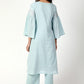 trueBrowns Blue Silver Laced Kurta-Pant-Dupatta | Swadesiicart