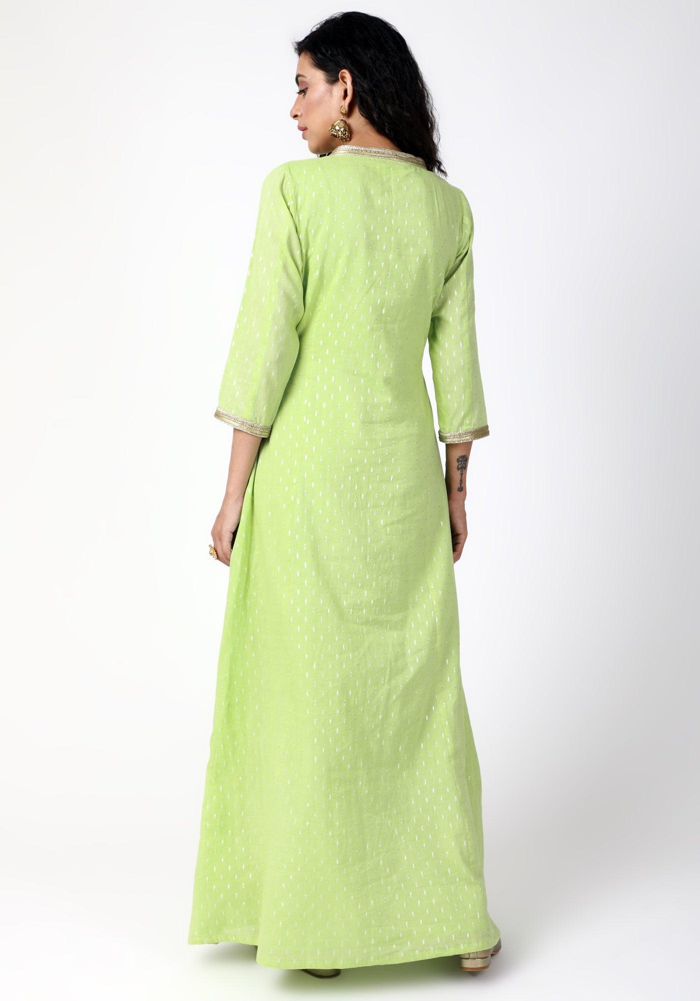 trueBrowns Green Lace Kurta-Pant-Dupatta | Swadesiicart