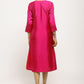 trueBrowns Pink Contrast Overlap Dress | Swadesiicart