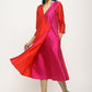 trueBrowns Orange Contrast Overlap Dress | Swadesiicart