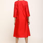 trueBrowns Orange Contrast Overlap Dress | Swadesiicart
