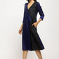 trueBrowns Blue Contrast Overlap Dress | Swadesiicart