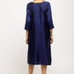 trueBrowns Blue Contrast Overlap Dress | Swadesiicart