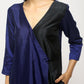 trueBrowns Blue Contrast Overlap Dress | Swadesiicart