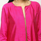 trueBrowns Pink Laced Kurta Set | Swadesiicart