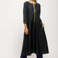 trueBrowns Black Laced Kurta Set | Swadesiicart