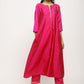 trueBrowns Pink Laced Kurta- Foil Pant | Swadesiicart