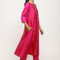 trueBrowns Pink Laced Kurta- Foil Pant | Swadesiicart