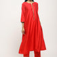 trueBrowns Orange Laced Kurta- Foil Pant | Swadesiicart