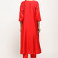 trueBrowns Orange Laced Kurta- Foil Pant | Swadesiicart