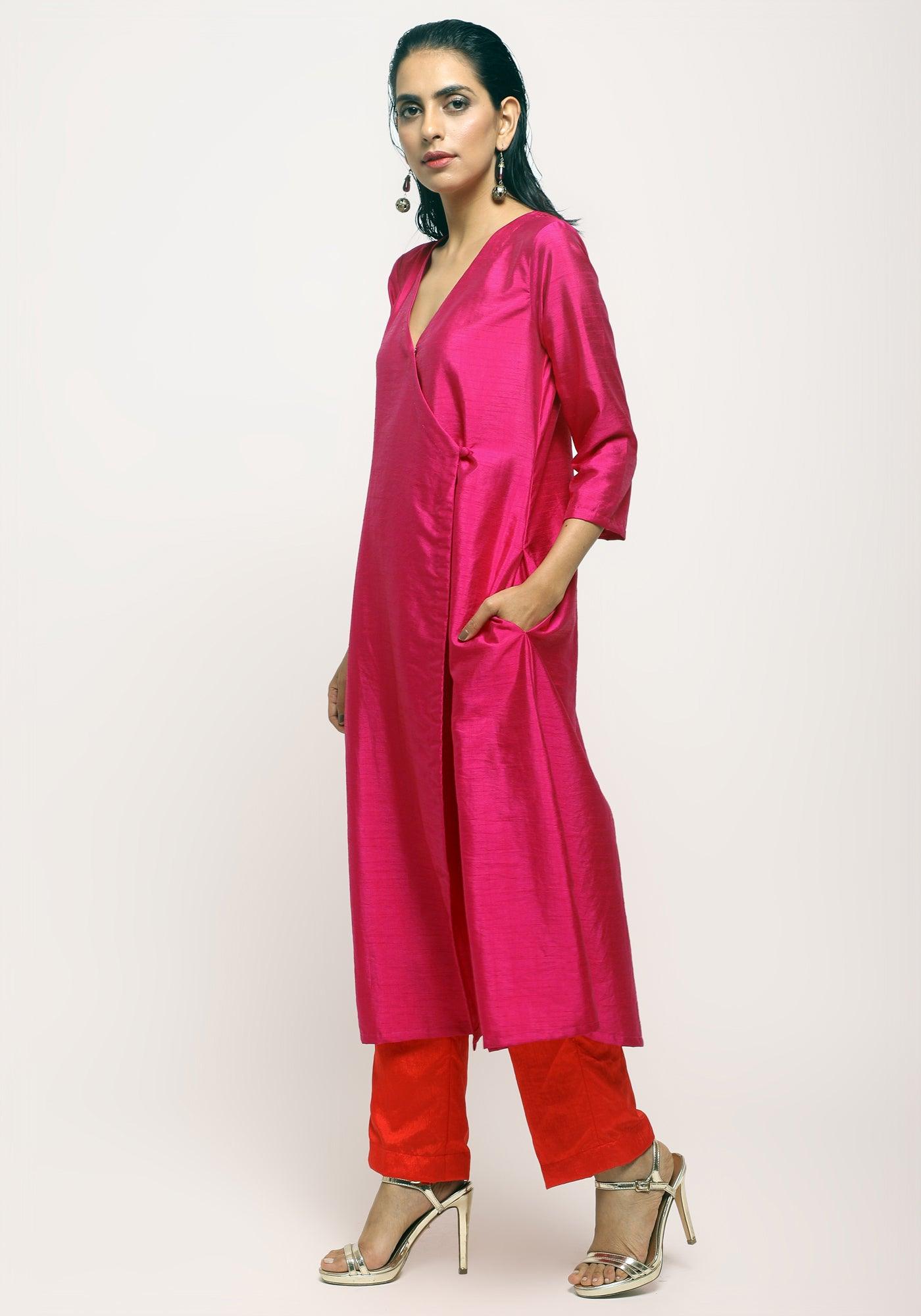 trueBrowns Pink Angrakha Set | Swadesiicart