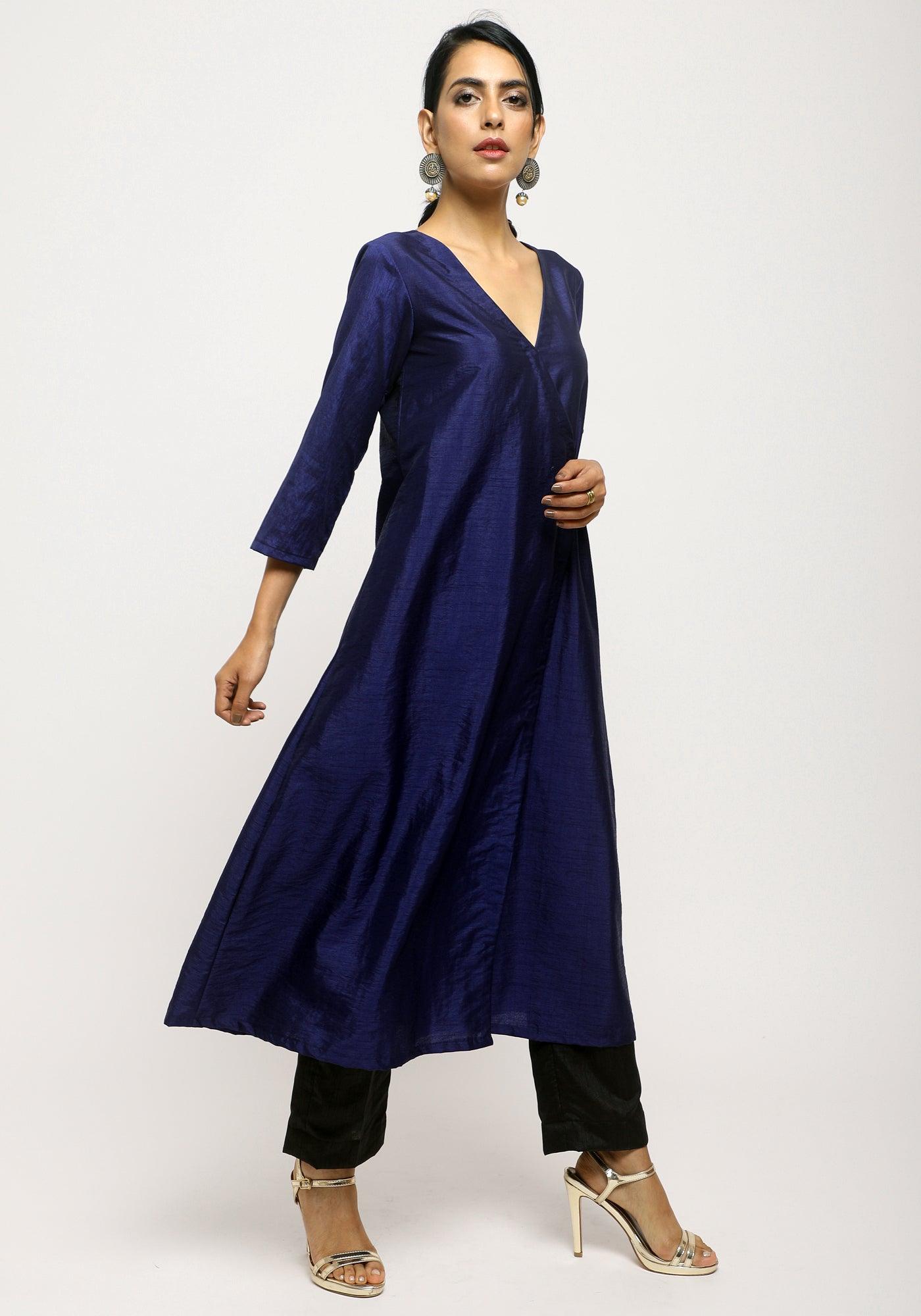 trueBrowns Blue Angrakha Set | Swadesiicart