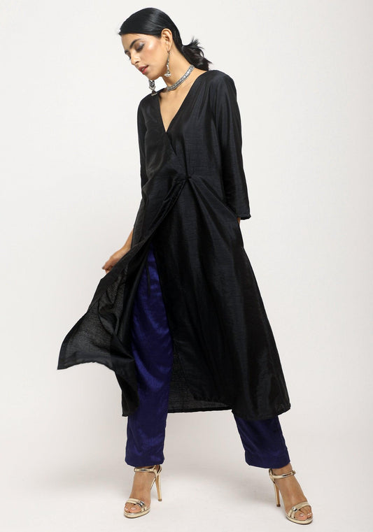 trueBrowns Black Angrakha Set | Swadesiicart