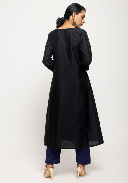 trueBrowns Black Angrakha Set | Swadesiicart