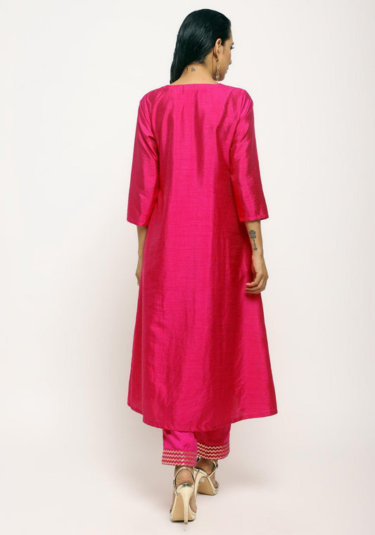 trueBrowns Pink Angrakha Foil Pant | Swadesiicart