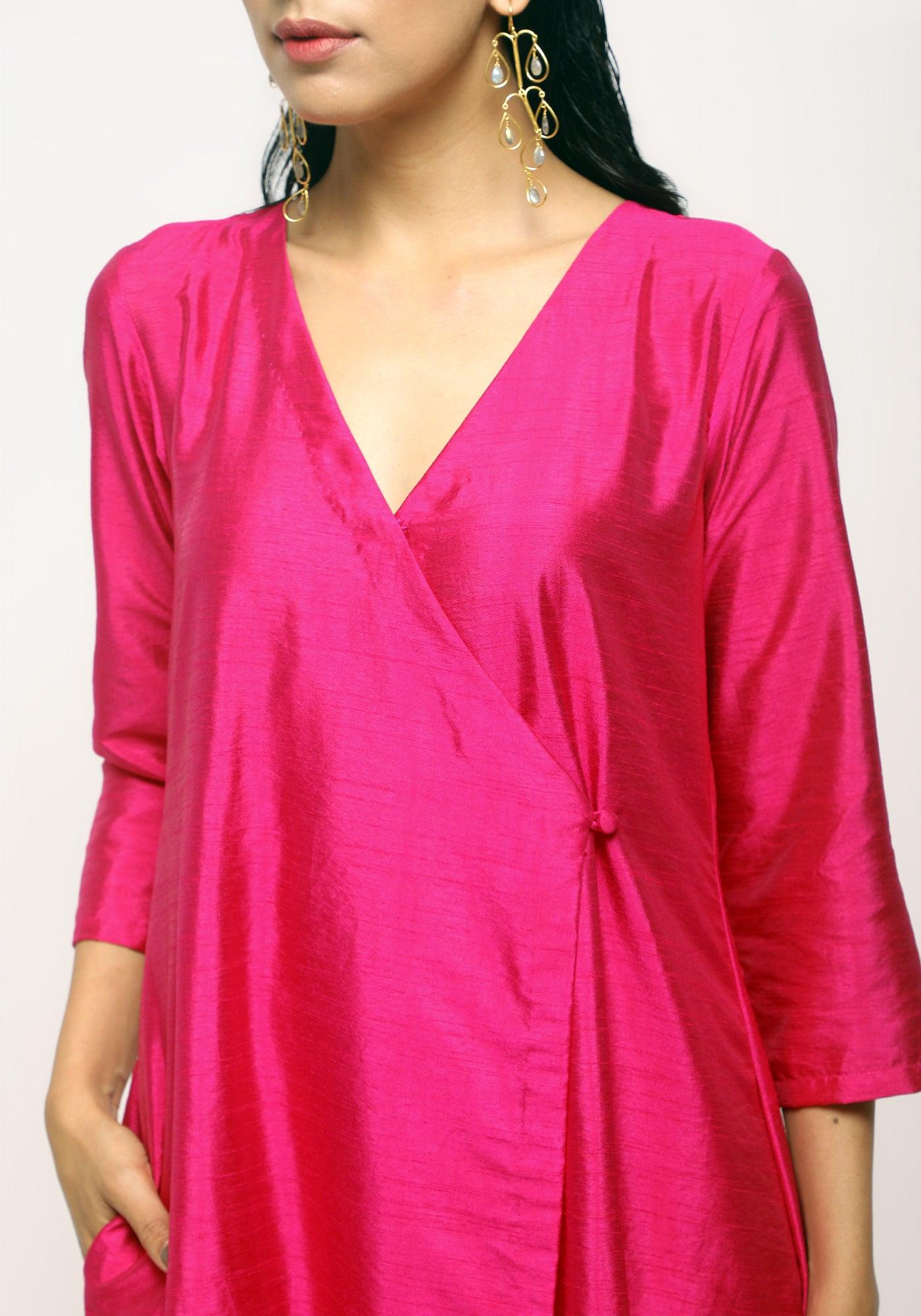 trueBrowns Pink Angrakha Foil Pant | Swadesiicart
