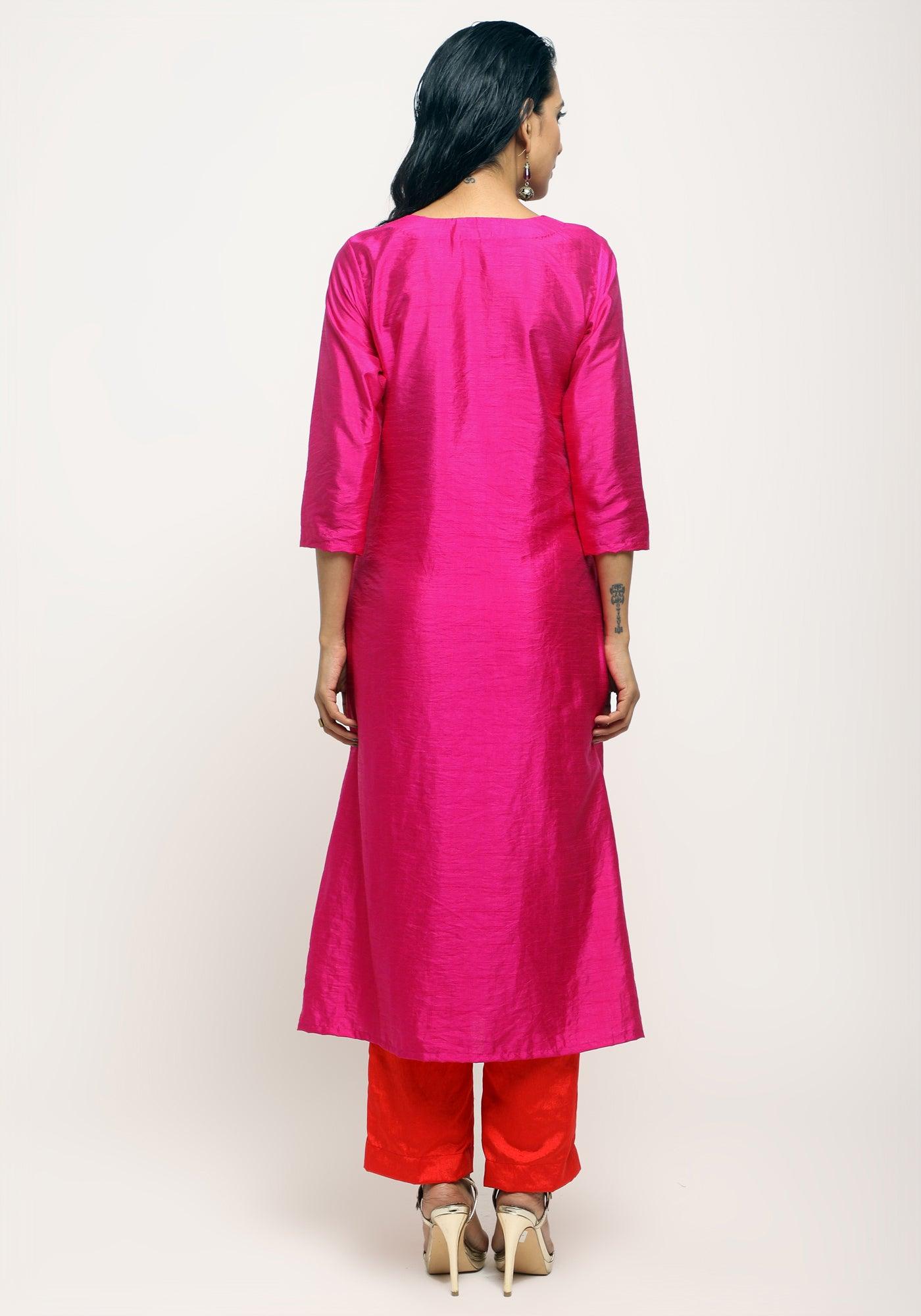 trueBrowns Pink Foil Angrakha Set | Swadesiicart