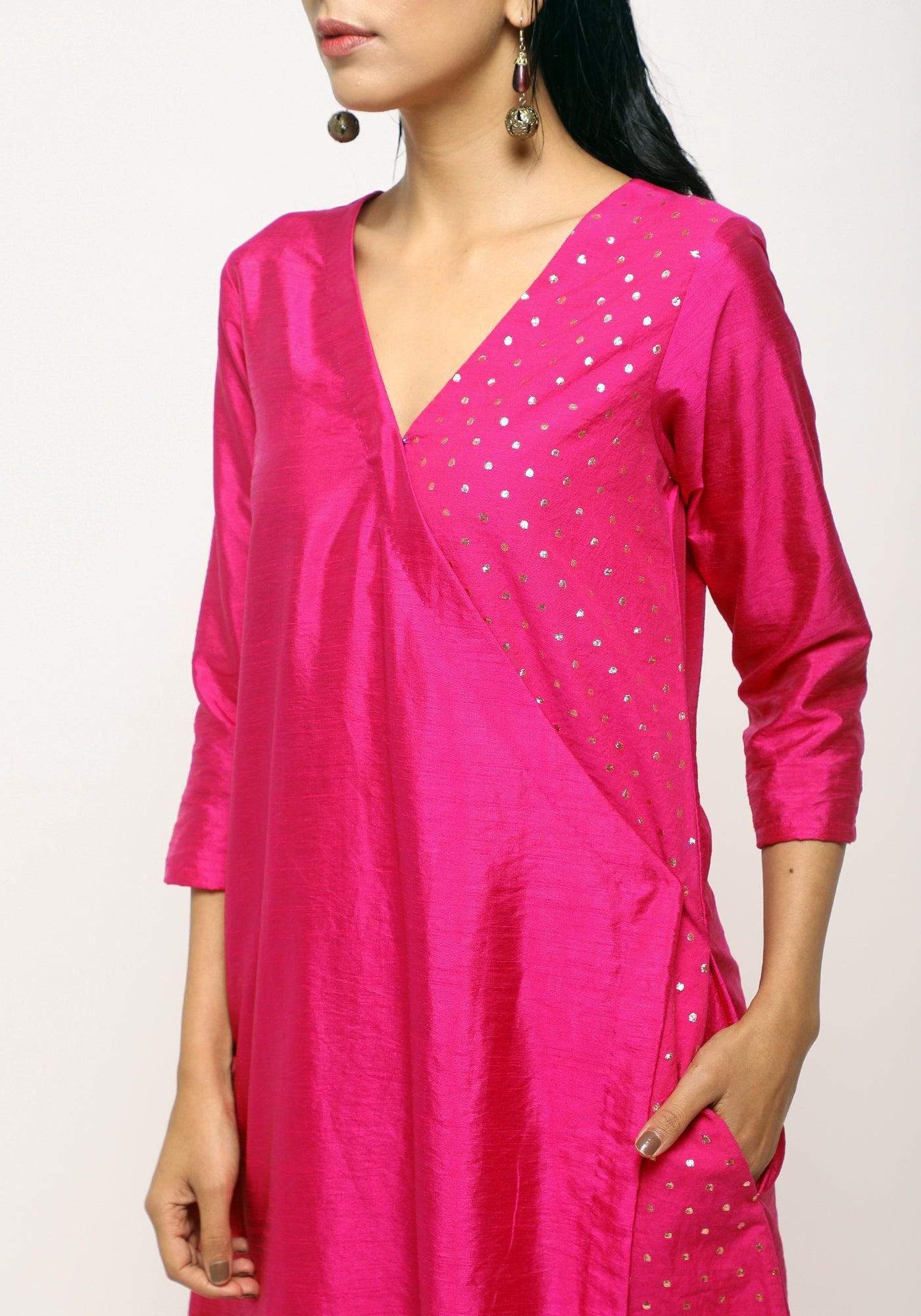 trueBrowns Pink Foil Angrakha Set | Swadesiicart