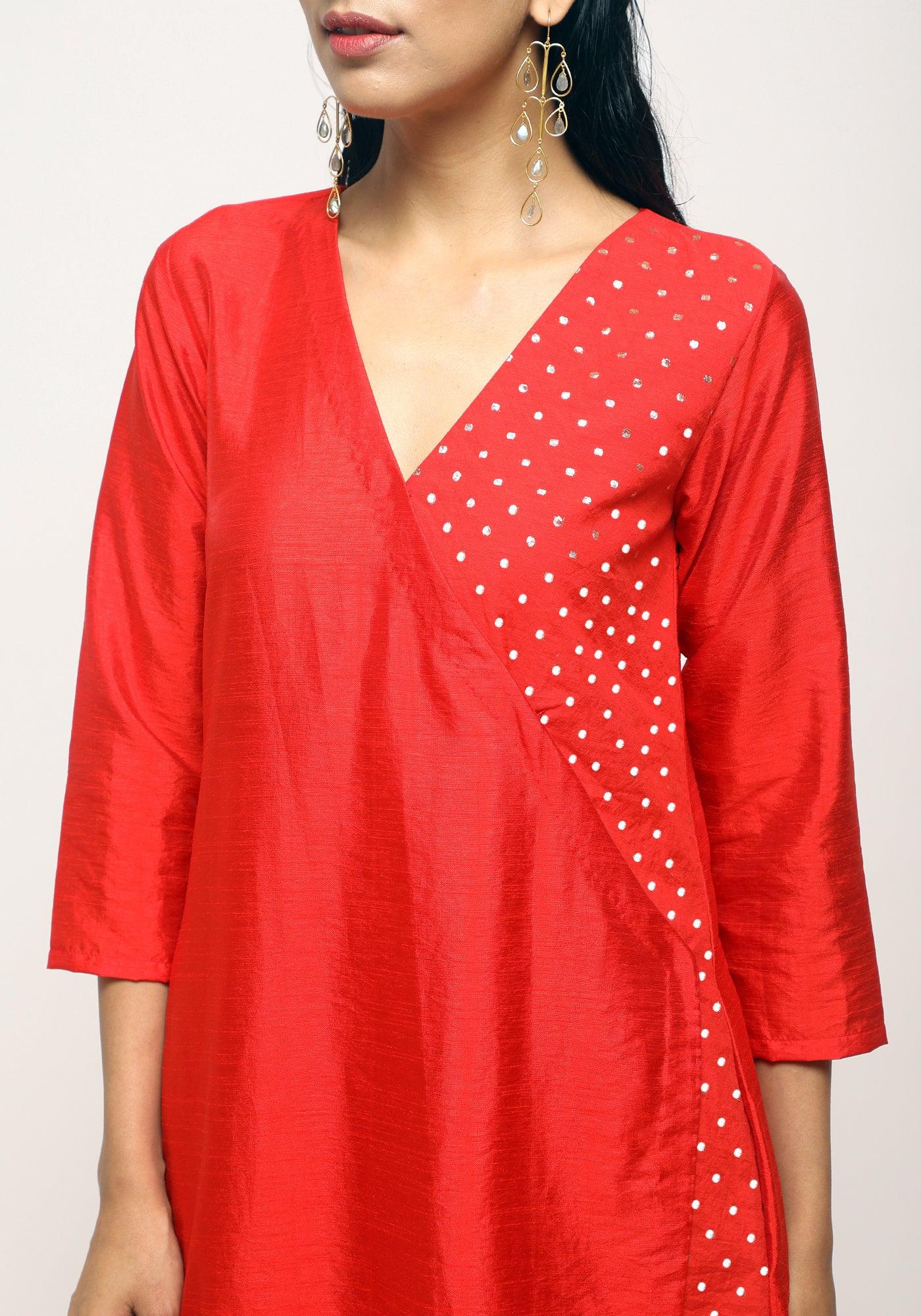trueBrowns Orange Foil Angrakha Set | Swadesiicart