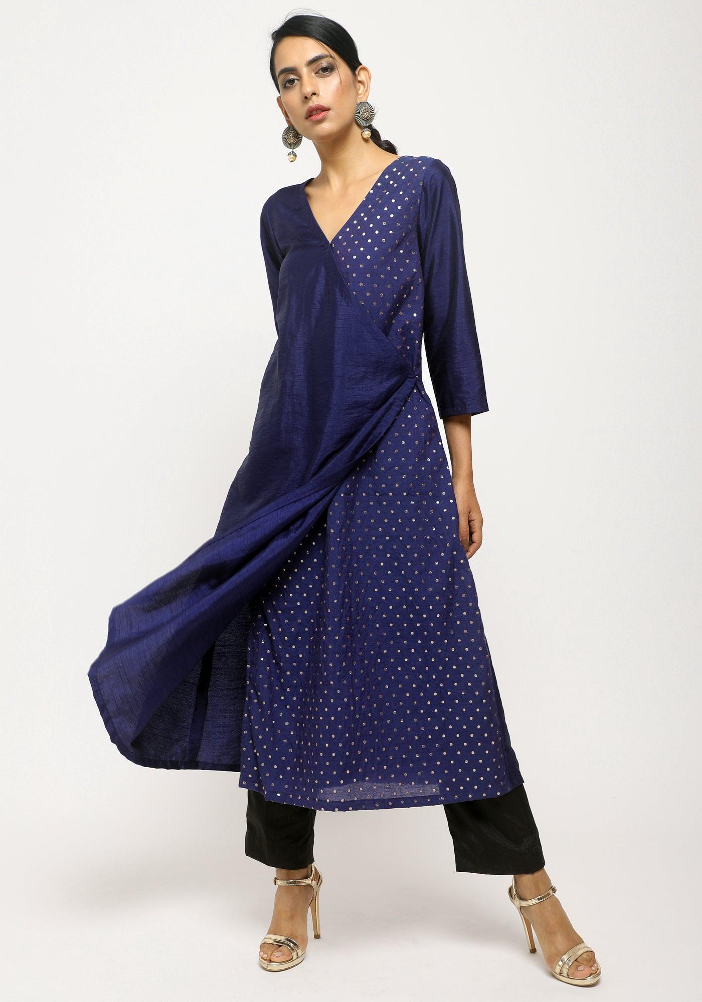 trueBrowns Blue Foil Angrakha Set | Swadesiicart