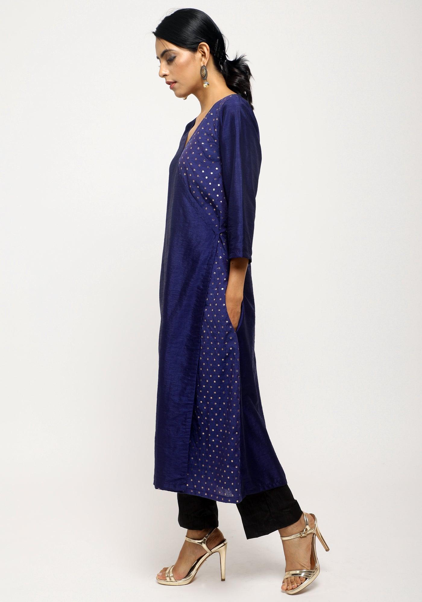 trueBrowns Blue Foil Angrakha Set | Swadesiicart