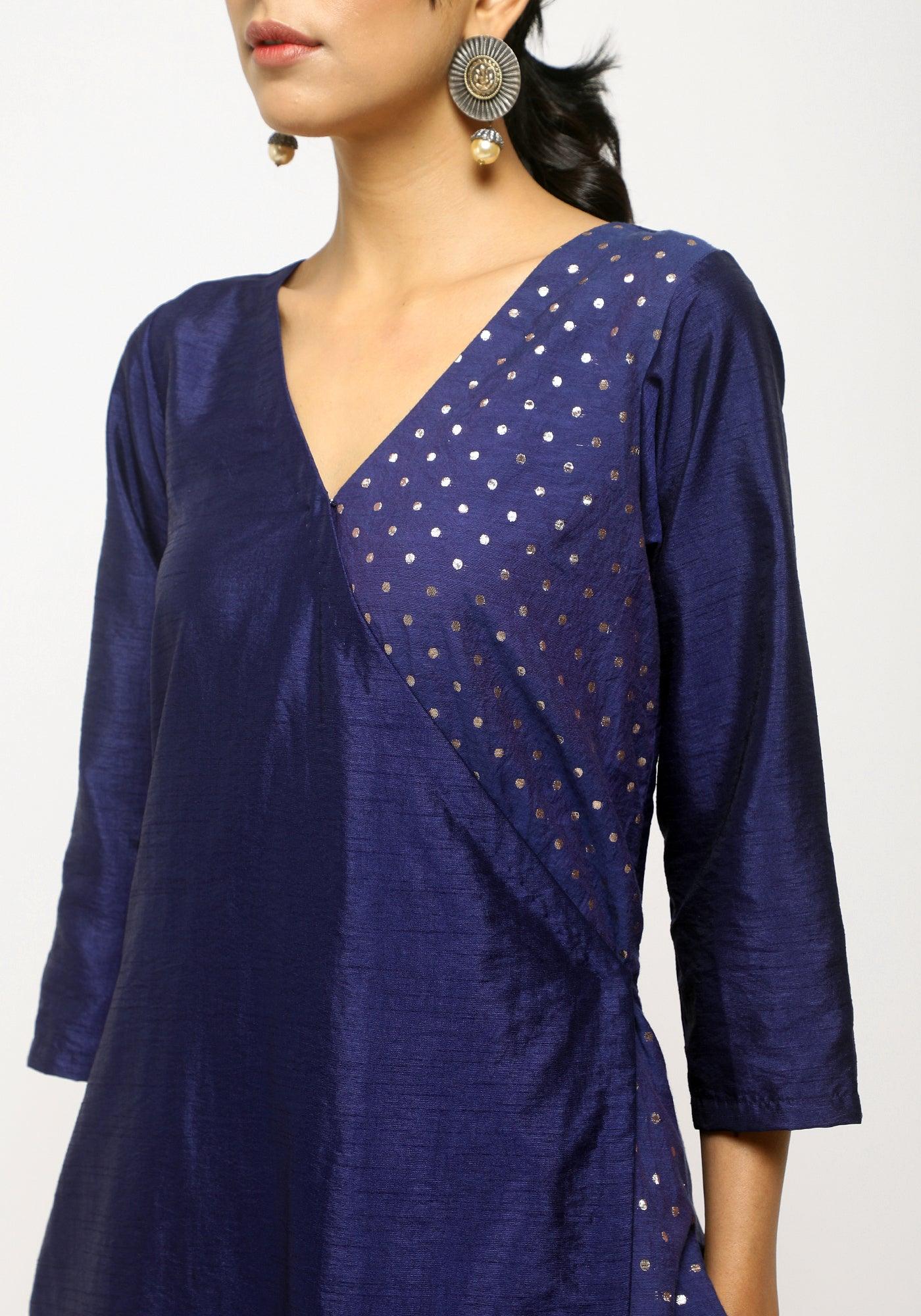 trueBrowns Blue Foil Angrakha Set | Swadesiicart