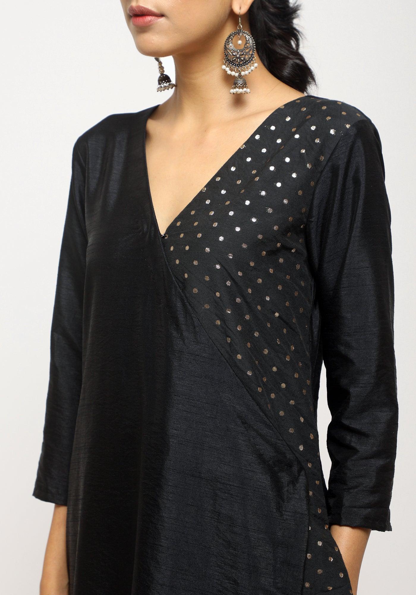 trueBrowns Black Foil Angrakha Set | Swadesiicart