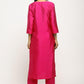 trueBrowns Pink Foil High Slit Set | Swadesiicart