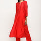 trueBrowns Orange Foil High Slit Set | Swadesiicart
