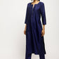 trueBrowns Blue Foil High Slit Set | Swadesiicart
