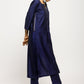 trueBrowns Blue Foil High Slit Set | Swadesiicart