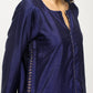 trueBrowns Blue Foil High Slit Set | Swadesiicart