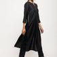 trueBrowns Black Foil High Slit- Foil Pant | Swadesiicart