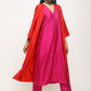 trueBrowns Orange Pink Jacket Kurta Set | Swadesiicart