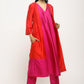 trueBrowns Orange Pink Jacket Kurta Set | Swadesiicart