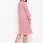 trueBrowns Pink Floral Dobby Cuff Dress | Swadesiicart
