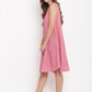 trueBrowns Pink Pin-Tucks Dress | Swadesiicart