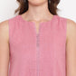 trueBrowns Pink Pin-Tucks Dress | Swadesiicart