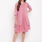 trueBrowns Pink Pin-Tucks Dress Reversible Jacket | Swadesiicart