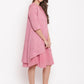 trueBrowns Pink Pin-Tucks Dress Reversible Jacket | Swadesiicart